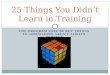 THE PROGRAM SAYS 30 BUT THINGS IN ADMISSIONS AREN’T ALWAYS PERFECT 25 Things You Didn’t Learn in Training
