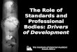 The Role of Standards and Professional Bodies: Drivers of Development