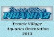 Prairie Village Aquatics Orientation 2013. Agenda Welcome! Program Philosophy Coaching Introductions Behavior Policy Handbook Sign Up Genius Dive Team