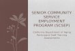 California Department of Aging Participant Staff Training Assessments SENIOR COMMUNITY SERVICE EMPLOYMENT PROGRAM (SCSEP)