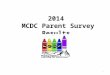 2014 MCDC Parent Survey Results 1. Overview / Assumptions A.The survey was completed by 29 families B.The survey response scale was 1 – 5 5 Always 4 Often