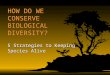 HOW DO WE CONSERVE BIOLOGICAL DIVERSITY? 5 Strategies to Keeping Species Alive