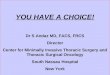 YOU HAVE A CHOICE! Dr S Andaz MD, FACS, FRCS Director Center for Minimally Invasive Thoracic Surgery and Thoracic Surgical Oncology South Nassau Hospital