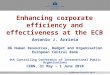 Enhancing corporate efficiency and effectiveness at the ECB Antonio J. Arrieta DG Human Resources, Budget and Organisation European Central Bank 4th Controlling