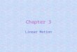 Chapter 3 Linear Motion. 5.DESCRIPTION OF MOTION Speed Velocity Acceleration