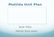 Matilda Unit PlanMatilda Unit Plan Unit Title Matilda: Brain power