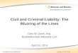 Civil and Criminal Liability: The Blurring of the Lines April 24, 2014 Gary W. Davis, Esq. BOWMAN AND BROOKE LLP