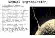 Sexual Reproduction The process of sexual reproduction involves two parents. Both parents normally contribute one gamete or sex cell to the process. This