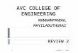 AVC COLLEGE OF ENGINEERING MANNAMPANDAL MAYILADUTHURAI REVIEW 2 3 September 20151
