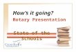 State of the Schools How’s it going? Rotary Presentation