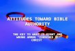 ATTITUDES TOWARD BIBLE AUTHORITY THE KEY TO WHAT IS RIGHT AND WRONG AMONG “CHURCHES OF CHRIST”