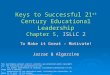 Keys to Successful 21 st Century Educational Leadership Chapter 5, ISLLC 2 To Make it Great – Motivate! Jazzar & Algozzine This multimedia product and