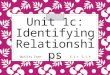 Unit 1c: Identifying Relationships Quality Core: G.1.b G.1.cG.1.h