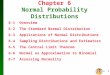 Slide Slide 1 Chapter 6 Normal Probability Distributions 6-1 Overview 6-2 The Standard Normal Distribution 6-3 Applications of Normal Distributions 6-4