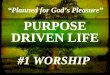 PURPOSE DRIVEN LIFE “Planned for God’s Pleasure” #1 WORSHIP