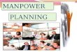 MANPOWER PLANNING. Manpower Planning is essentially the process of getting the number of qualified employees & seek to place the right employees in the