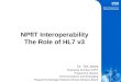 NPfIT Interoperability The Role of HL7 v3 Dr. Tim Jones Enterprise Architect NPfIT Programme Director Communications and Messaging Programme Manager National
