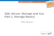 SQL Server, Storage and You Part 1: Storage Basics Wes Brown