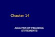 Chapter 14 ANALYSIS OF FINANCIAL STATEMENTS. Major Financial Statements Corporate shareholder annual and quarterly reports must include: Balance sheet