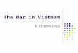 The War in Vietnam A Chronology. Vietnam Background Vietnam is a country in South East Asia Main crop is rice Southern Vietnam is hot, humid, and has