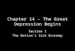 Chapter 14 – The Great Depression Begins Section 1 The Nation ’ s Sick Economy