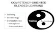 COMPETENCY-ORIENTED BLENDED LEARNING Training Technology Training Technology Competencies –Recognizes –Communicates
