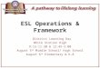 ESL Operations & Framework District Learning Day White Station High 9:15-11:30 & 12:45-3:00 August 5 th Middle School/ High School August 6 th Elementary