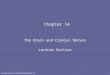 Principles of Human Anatomy and Physiology, 11e1 Chapter 14 The Brain and Cranial Nerves Lecture Outline