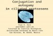 Conjugation and autogamy in ciliated protozoans Paul R. Earl pearl@dsi.uanl.mx Facultad de Ciencias Biológicas Universidad Autónoma de Nuevo León San Nicolás,