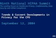 Trends & Current Developments in Privacy for the CPO September 12, 2004 Ninth National HIPAA Summit The Leading Forum on Healthcare Privacy, Confidentiality,