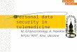 Personal data security in telemedicine M. Grayvoronskyy, A. Novikov NTUU “KPI”, Kiev, Ukraine