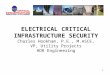 ELECTRICAL CRITICAL INFRASTRUCTURE SECURITY Charles Hookham, P.E., M.ASCE, VP, Utility Projects HDR Engineering 1