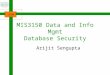 ISOM MIS3150 Data and Info Mgmt Database Security Arijit Sengupta