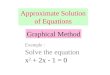 Approximate Solution of Equations Example : Solve the equation x 2 + 2x - 1 = 0 Graphical Method