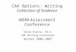 CAA Options: Writing Collection of Evidence WERA Assessment Conference Steve Pearse, Ed.D. COE Writing Consultant Winter 2006-2007