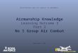 Airmanship Knowledge Learning Outcome 3 Part 2 No 1 Group Air Combat Uncontrolled copy not subject to amendment Revision 1.00