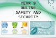 YEAR 9 ONLINE SAFETY AND SECURITY. Online safety Phishing Cyberbullying Grooming Viruses Cookies Social networking Worms & trojans