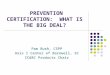 PREVENTION CERTIFICATION: WHAT IS THE BIG DEAL? Pam Rush, CSPP Axis I Center of Barnwell, SC IC&RC Products Chair