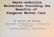Neuro-endocrine Mechanisms Providing the Benefits of Kangaroo Mother Care Dr Elise van Rooyen Department of Paediatrics, University of Pretoria, Kalafong