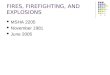 FIRES, FIREFIGHTING, AND EXPLOSIONS MSHA 2205 November 1981 June 2005