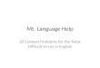 Mt. Language Help 20 Content Problems for the Most Difficult Errors in English