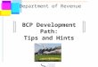 Department of Revenue BCP Development Path: Tips and Hints