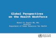 Global Perspectives on the Health Workforce Manuel M. Dayrit MD, MSc Director Department of Human Resources for Health