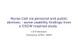 1 Nurse Call via personal and public devices; - some usability findings from a CSCW inspired study Lill Kristiansen Telematics, NTNU / NSEP