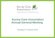 Surrey Care Association Annual General Meeting Tuesday 9 th October 2012