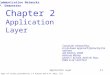 Application Layer2-1 Chapter 2 Application Layer Part of slides provided by J.F Kurose and K.W. Ross, All Rights Reserved Communication Networks P. Demeester