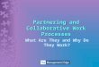 Partnering and Collaborative Work Processes What Are They and Why Do They Work?
