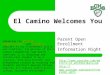 Parent Open Enrollment Information Night El Camino Welcomes You  jO_a6t698JI&sns=em  UkV8Nj-UQfQ