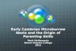 Early Cambrian Microburrow Nests and the Origin of Parenting Skills Mark McMenamin Mount Holyoke College 2012