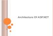 Architecture Of ASP.NET. What is ASP?  Server-side scripting technology.  Files containing HTML and scripting code.  Access via HTTP requests.  Scripting